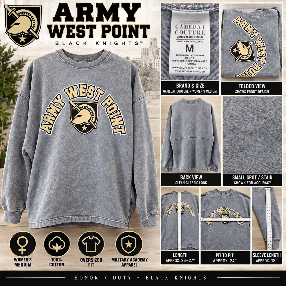 Gameday Couture Army West Point Black Knights Sweatshirt Women Medium 2TW221